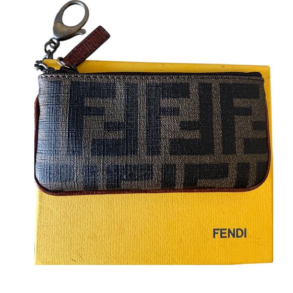 Fendi Zucca Tobacco Key Ring Coin Wallet - Picture 2 of 5